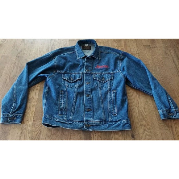 RARE BLUE DENIM JACKET BUTTERFIELD STAGE Silverton Las Vegas Size Large 90's - Picture 1 of 11